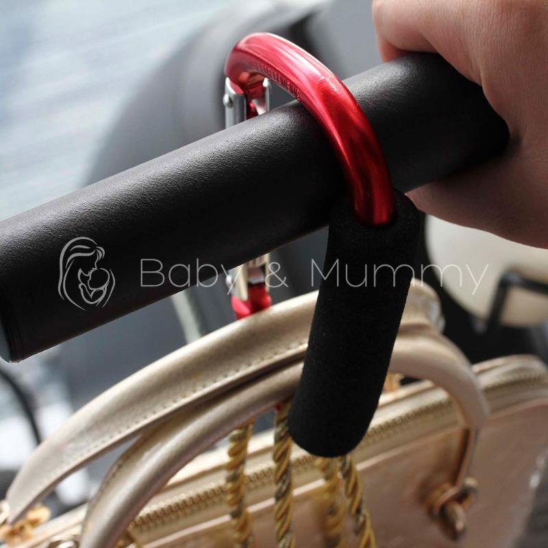 Aluminium Bag Hook For Baby Stroller Shopping Carts Pushchair Carriage Carabiner Red