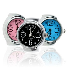 1pcs Elastic Quartz Finger Creative Fashion Steel Round Ring Watch Lady Girl Christmas gift 2014 new Hot!