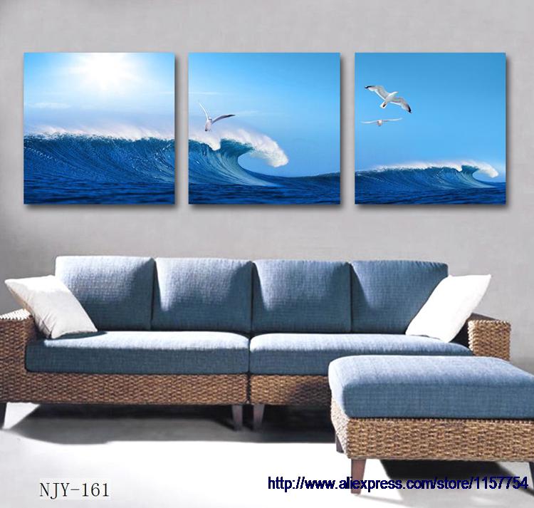 Hoge kwaliteit sea waves pictures koop goedkope sea waves pictures ... Schilderij strand woonkamer