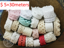 30 meters/lot Freeshipping Random cotton lace fabric/DIY handmade garment fabrics/Doll lace/Craft materials 15611