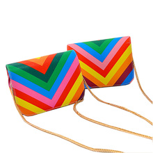 Brands Designer Rainbow Portable Shoulder Bag Quality PU Leather Female Messenger Bag Fashion Women’s Crossbody Bag