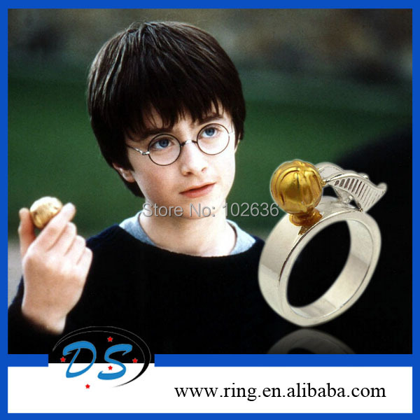 2014 New Fashion  Harry Potter The Quidditch Golden Snitch Ring Men Jewelry