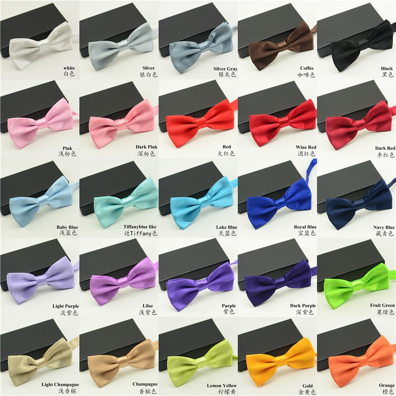 Colorful 39 Colors Solid Fashion Bow Ties For Men Grooms 1pc Bowties Butterly Wedding Marriage Black