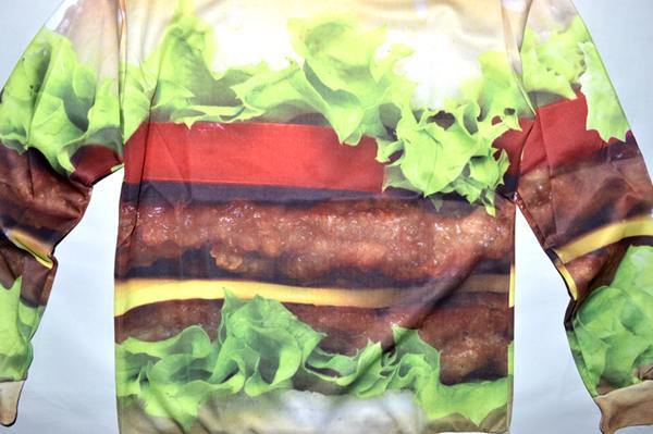 Новый 2015 весна женщины / мужчины питания гамбургер пространство галактики панк 3d печать кофты пуловеры толстовки забавный длинные рукава футболка