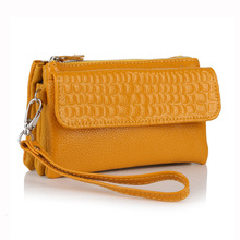Wholesale 2016 Top Quality women genuine leather wristlet evening clutch female purse messenger bags handbag YB