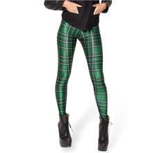 Hot selling TARTAN GREEN REVERSIBLE Leggings – LIMITED women high elastic leggings free shipping