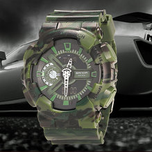 Venta al por mayor pantalla grande camuflaje multifunción de doble pantalla electrónica militar exterior impermeable a prueba de golpes deportes reloj G110