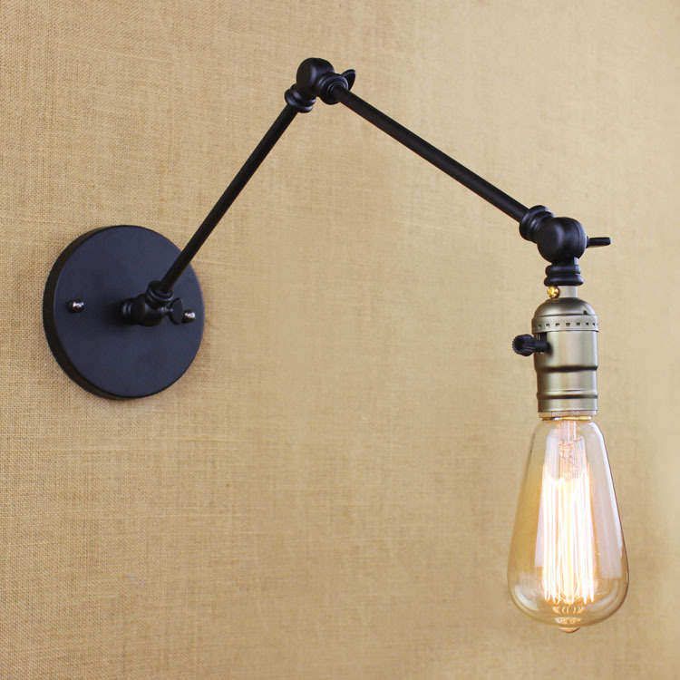 Industrial Retro Wall Lamp Modern Iron Loft Style Swing Arm Wall Light Restaurant Light Coffee Shop Light Free Shipping