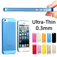 Hot Sale 0.3mm Slim Ultra Thin Colorful Translucent Design Matte Back Cover phone Case For iphone 5 5s cases multicolor optional