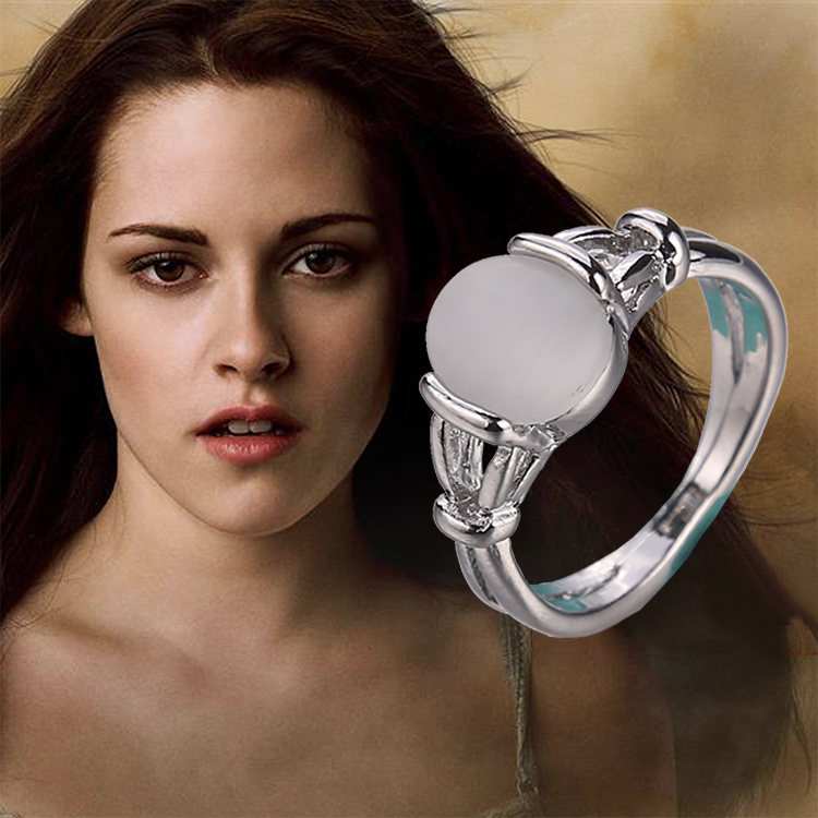 Twilight Saga ring Bella Opal silver plated ring movie jewelry for