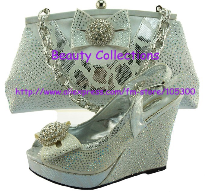 design color silver size38 to 43 italian shoes and matching bag ...