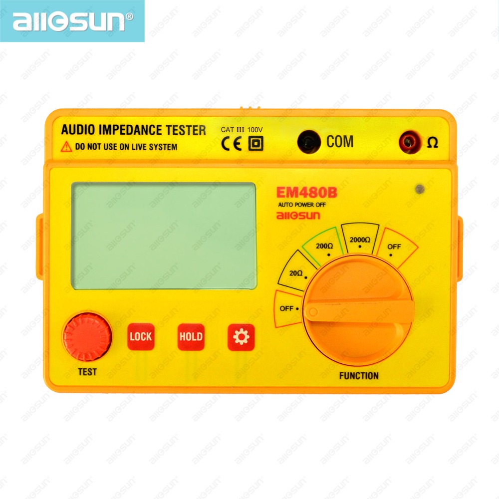 all sun EM480B Audio Impedance Tester Portable CATIII Test Ranges 20 200 2000 Resistance Meter 1KHz