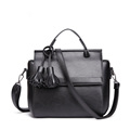 Burnished Leather Handbag Laides 2016 New Large Crossbody Fringes Plain Flap Bag Women Solid Color Designer