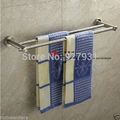 Modern Stainless Steel Bathroom Double Rod Towel Shelf Bathroom Wall Mounted Dual Bar Towel Rack