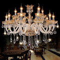 New Luxury Chandelier Lighting Hanging Cord Pendant Lamps Amber Crystal Luminaire For Living Room lustres de