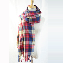 Cheap Soft Blanket Pashmina Large Women Winter Tartan Scarf Wrap Cape Ladies Fashion Brand Plaid Long Large Soft Shawl Cashmere