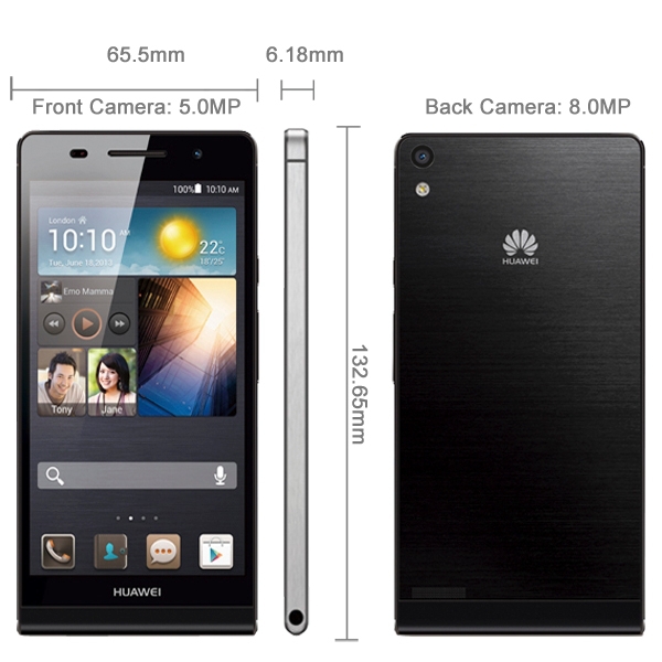  huawei ascend p6, 3 g 8 gbrom + 2 gbram hi3620  1.6  4,7 ''android 4,2 gsm  wcdma  