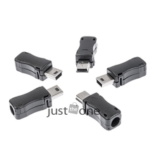 5 pcs Mini USB 5PF Male Plug Socket Connector with 9mm Plastic Cover for DIY Kit