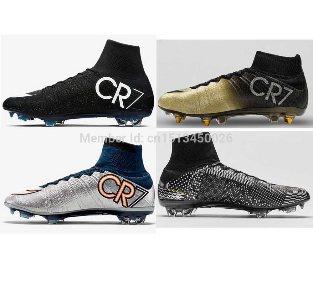 White Black Gold CR7 CR 7 Superfly FG Shoes ,Football Boots,Soccer ...