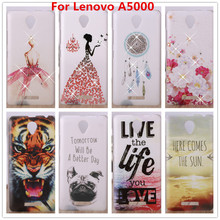 Для Lenovo A5000 чехол / люкс кристалл алмаза 3D шику твердый переплет пластиковый чехол для Lenovo A5000 5000 сотовый телефон чехол