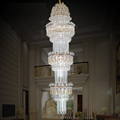 Stairs Led Chandelier Lighting Modern Lustres Rose Gold K9 Crystal Chandelier Light Engineering Chandeliers Hotel Villa