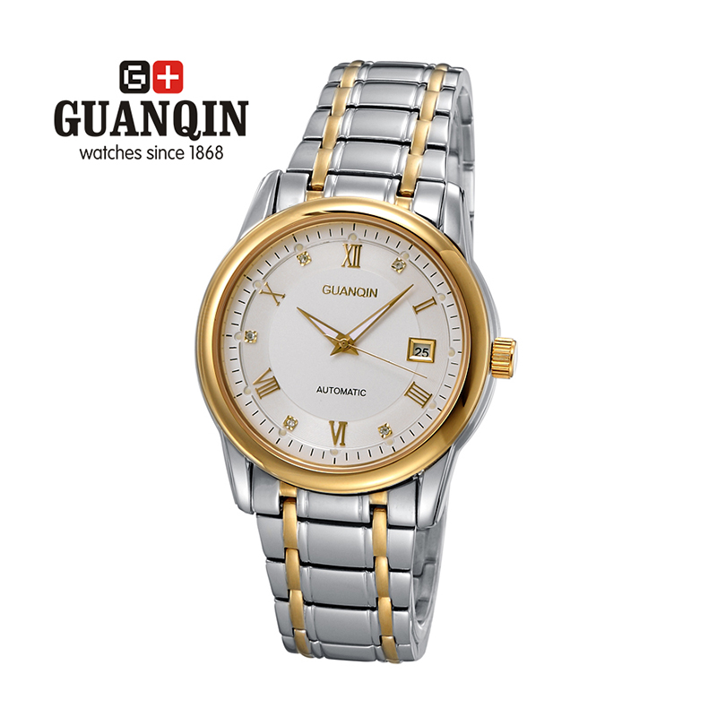 Original GUANQIN Men Watches Automatic Mechanical Casual Stainless Steel Waterproof  Top Brand Luxury Watches Relogios Masculino