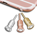 2pcs lot Crystal Metal 0 35mm Jack Phone Dust Plug For iPhone 4 4s 5 5s