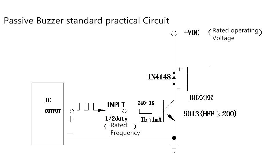 Practical circuit of the buzzer_
