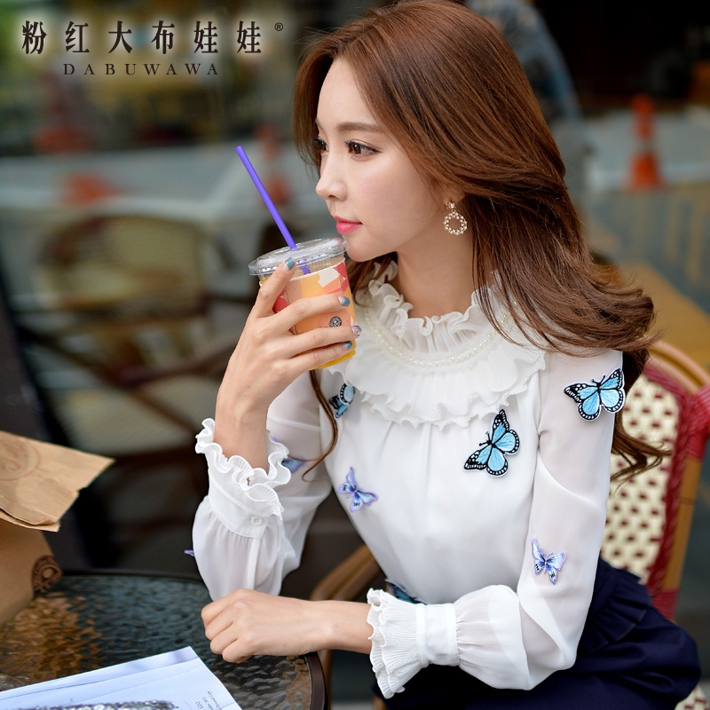 Pink Doll 2015 new winter coat dress shirt sleeve female Korean Ladies temperament