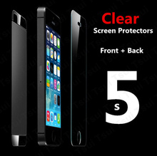 1 Front & 1 Back clear screen protector for iPhone 5 5S 5C clear screen protective film screen guard with cleaning cloth HOT