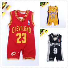 2016 Summer Baby Boys Sport Romper Newborn Toddler Infant Basketball Jumpsuit Sleeveless Climbing Clothes Boys Outfits Sportwear