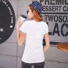 Women s T Shirt 2015 Summer style Women Fashion Short sleeved Bottoming Blends Cartoon Funny T