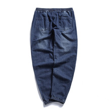 Cowboy Ripped Jeans Loose Elastic Vintage Slim Paris Men s Jeans Hip Hop Motorcycle Jeans Denim