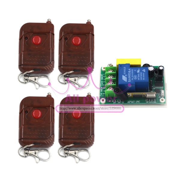 Remote wireless remote control switch terminal with 100m 1 button remote controllers switching power supply 220V