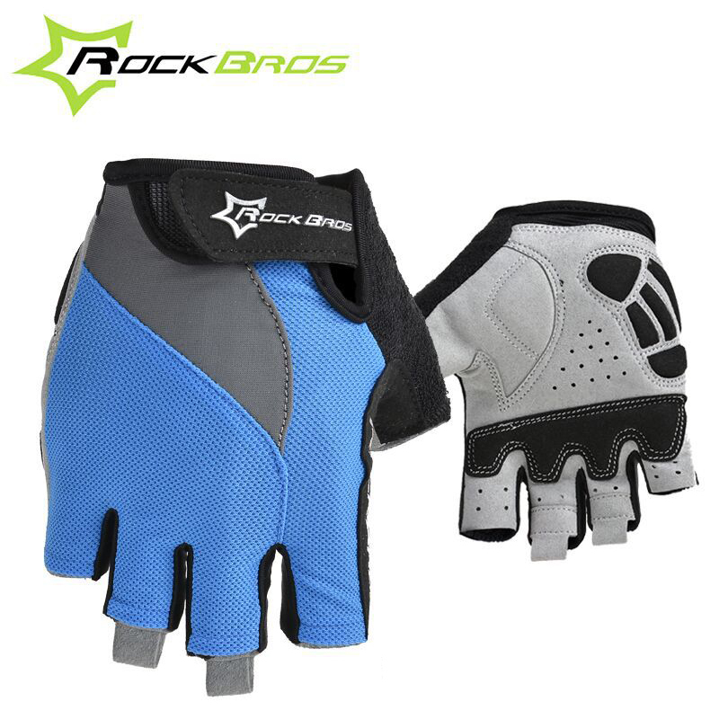 RockBros Non-Slip Breathable Mens Women's Summer Sports Wear Bike Bicycle Cycling Cycle Gel Pad Short Half Finger Gloves,2 Style