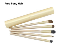 Luxury Gold Professional 5pcs Makeup Brush Set Make up Toiletry Kit Pony Hair Brand Eye Makeup