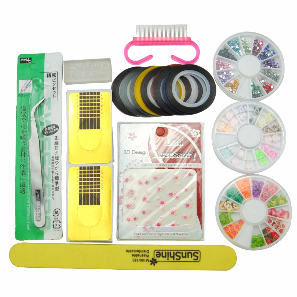 Wholesale Hot Sale Nail Art Builder Set Acrylic Powder Liquid Glitter False Nails Files Glue