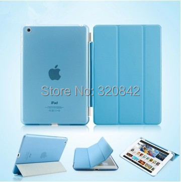 9 colors Ultra Slim Magnetic Smart Cover Leather Case with Matte back case for Apple iPad