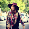 Women Big Size Cashmere Type Tartan Plaid Scarf Thick Basic Wrap Shawl Christmas Gift Brand WJ