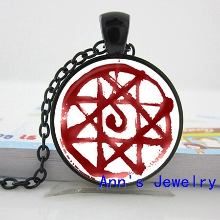Fullmetal Alchemist Inspired Blood Seal Necklace Glass Photo Cabochon Necklace