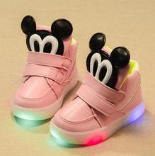 children shoes with light 2016 autumn winter fashion led baby boys girls shoes Kids Soft Bottom