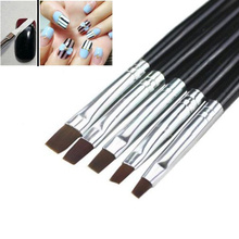 1Set 5pcs New 5pcs Flat Sable Brushes Pens Nail Art Paint Dot Detailed Tool 2 4