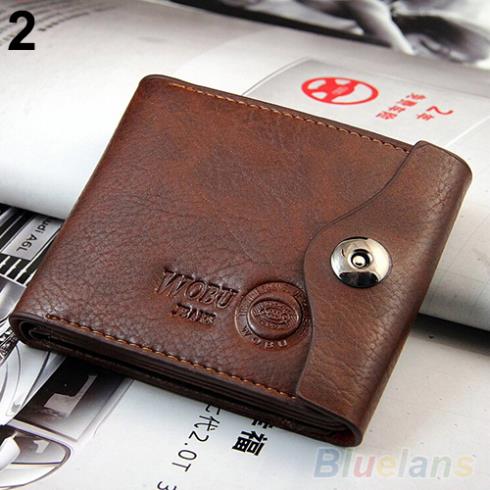 Men s Magnetic Clasp Faux Leather Bifold Card Holder Pockets Slim Purse Wallet 1T1G