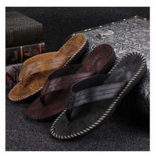 Sale Men Sandals 2016 Solid Flip Flops Men Brand Barefoot Sandals Leather Summer Shoes Beach Male Slipper Sandalias Flat Sandals
