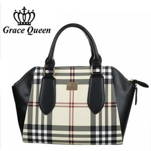2016 New Woman Stripe Smiley Tote Bag Luxury Sac a Main Designer Brand Fringe Handbag Bolsos Ladies Leather Plaid Messenger Bag