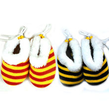 Newborn Cute Toddler Boys Girls Unisex Knitted Stripe Soft Sole Baby Shoes