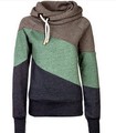 Free Shipping 2016 Autumn Women Sweatshirts Patchwork Printed Funny Warm Thicken Female Long Sleeve Shirts Tops
