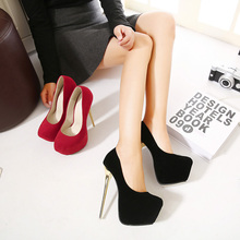 HOT 2016 New Sexy Women Pumps 16CM Round Toe High Heels Women Shoes Simple Fine Heels