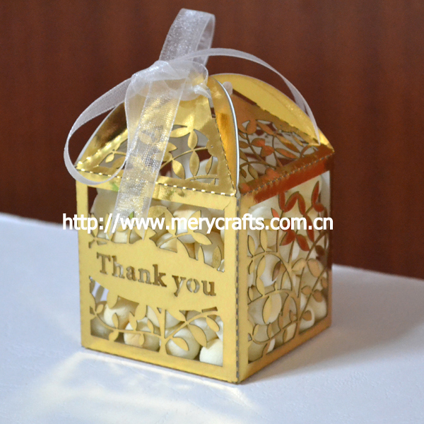 Gold wedding cake boxes