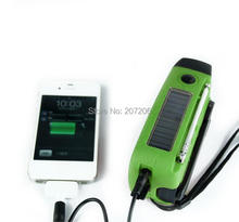 Crank Up Battery +radio receiver+solar charger with led lamp/free shipping